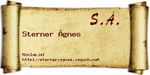Sterner Ágnes névjegykártya